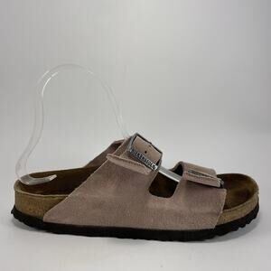 Birkenstock Arizona Slide Sandals Womens Size 39 US 8-8.5 Soft FB Pink Suede